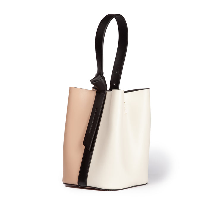 Roberta Gandolfi Cinzia Bucket medium medium in pelle bicolor con tracolla staccabile Prezzo Ridotto
