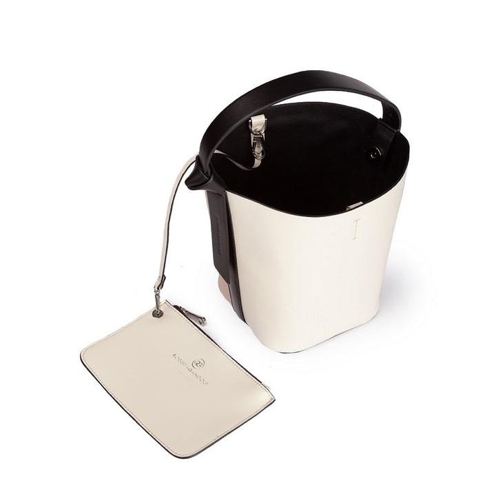 Roberta Gandolfi Cinzia Bucket medium medium in pelle bicolor con tracolla staccabile Prezzo Ridotto