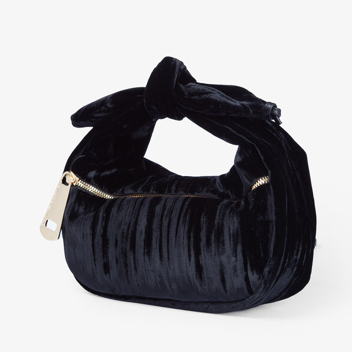 Roberta Gandolfi Bunny Velvet borsa a mano con tracolla staccabile in velluto plissè Vendita Economica