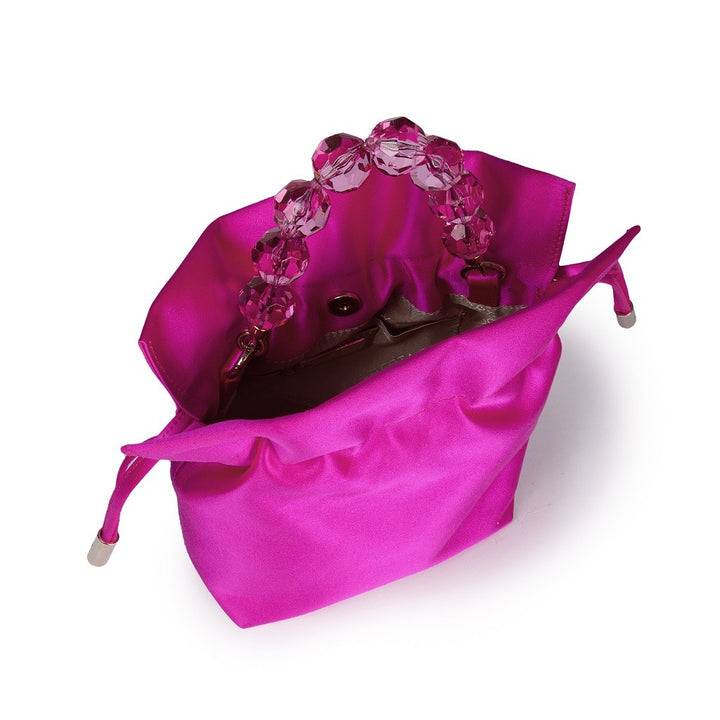 Roberta Gandolfi Sirenetta Tulip mini secchiello in raso di seta e manico gioiello Moda