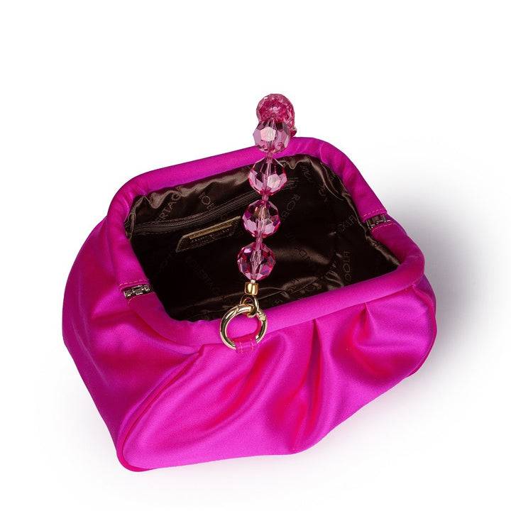 Roberta Gandolfi Sirenetta Puffy mini bag in raso di seta e manico gioiello Italy