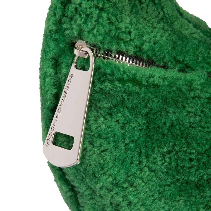 Roberta Gandolfi Bunny Teddy mini bag in shearling con tracolla in pelle staccabile Nuovo