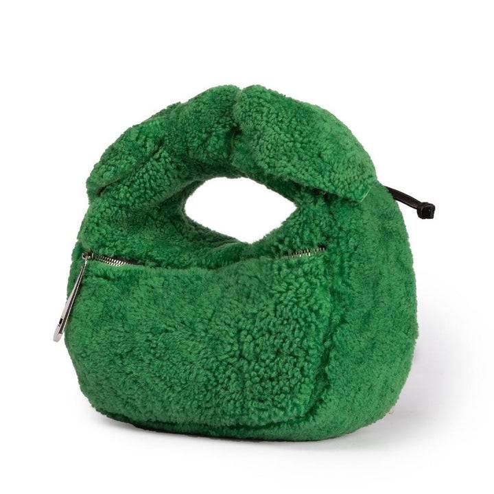 Roberta Gandolfi Bunny Teddy mini bag in shearling con tracolla in pelle staccabile Nuovo
