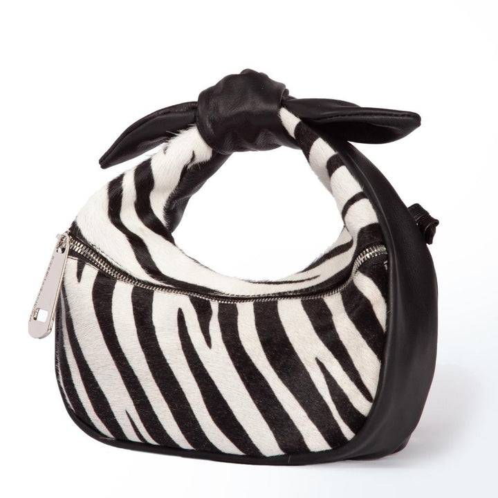 Roberta Gandolfi Bunny Pony mini bag in pony stampa animalier e finiture in pelle di vitello con tracolla staccabile Pezzi Unici