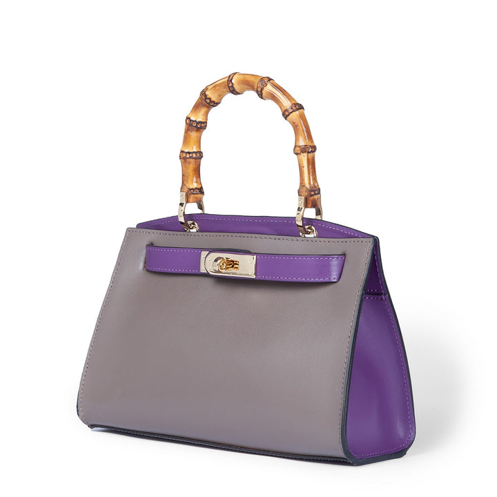 Roberta Gandolfi Lola small borsa in pelle con manico in vero legno di bambù e tracolla staccabile Qualità Garantita