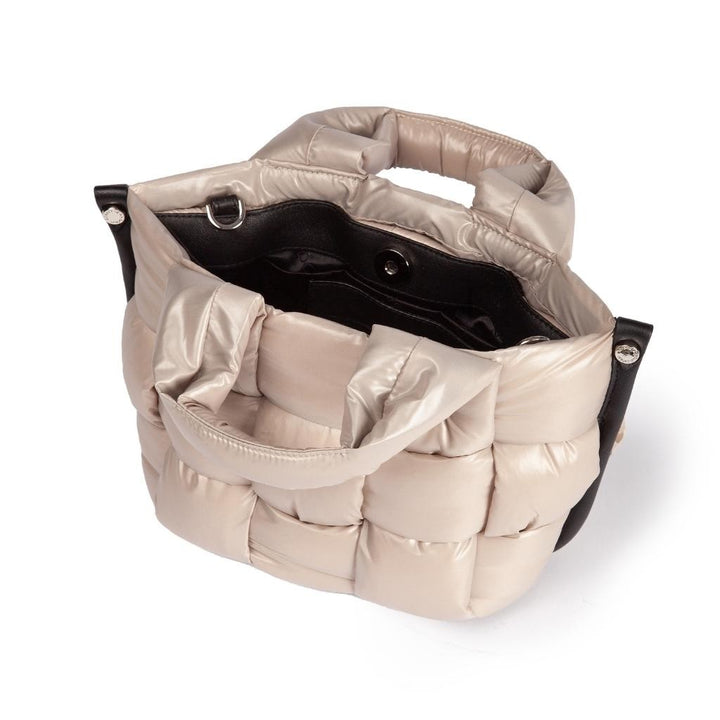 Roberta Gandolfi Greta Mini borsa in tessuto antigoccia imbottita ed intrecciata a mano con finiture in pelle Affare Del Giorno