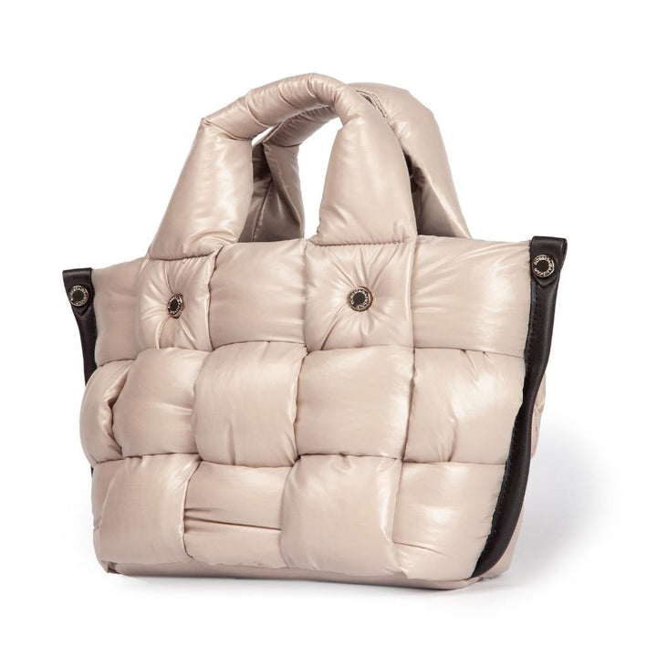 Roberta Gandolfi Greta Mini borsa in tessuto antigoccia imbottita ed intrecciata a mano con finiture in pelle Affare Del Giorno