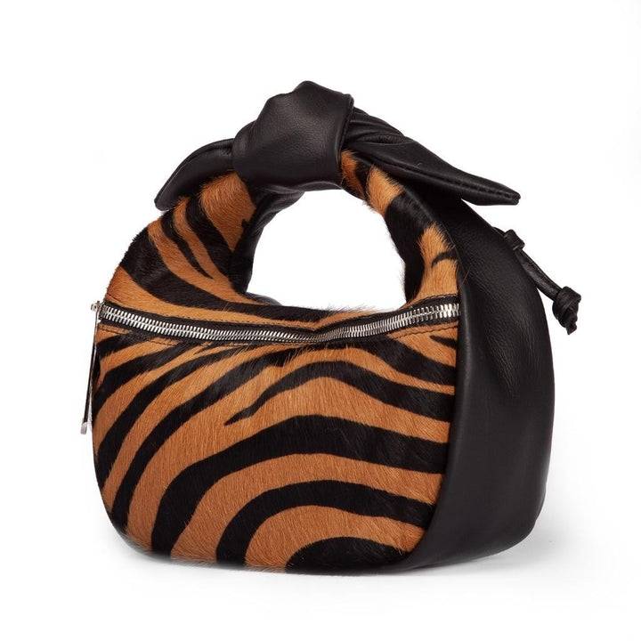 Roberta Gandolfi Bunny Pony mini bag in pony stampa animalier e finiture in pelle di vitello con tracolla staccabile Prezzo Ridotto