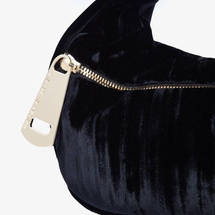 Roberta Gandolfi Bunny Velvet borsa a mano con tracolla staccabile in velluto plissè Economico
