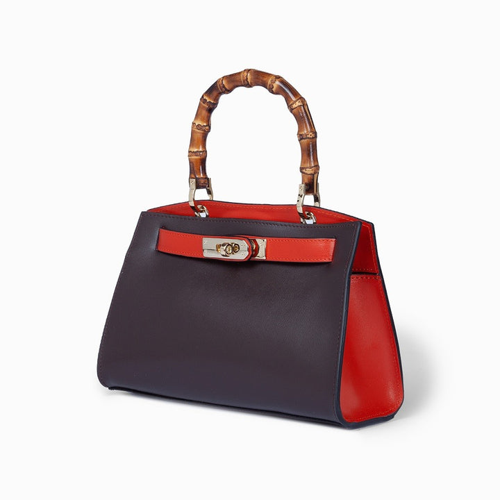 Roberta Gandolfi Lola small borsa in pelle con manico in vero legno di bambù e tracolla staccabile Online