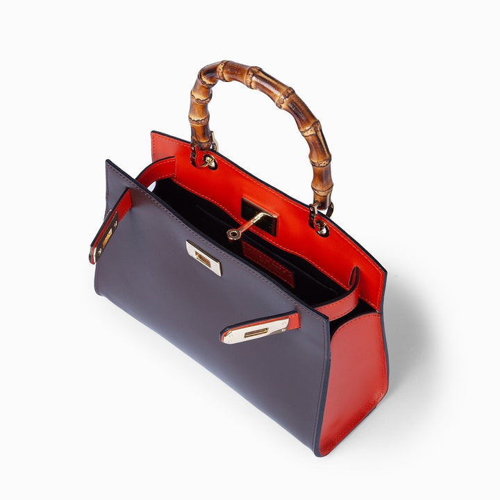 Roberta Gandolfi Lola small borsa in pelle con manico in vero legno di bambù e tracolla staccabile Online