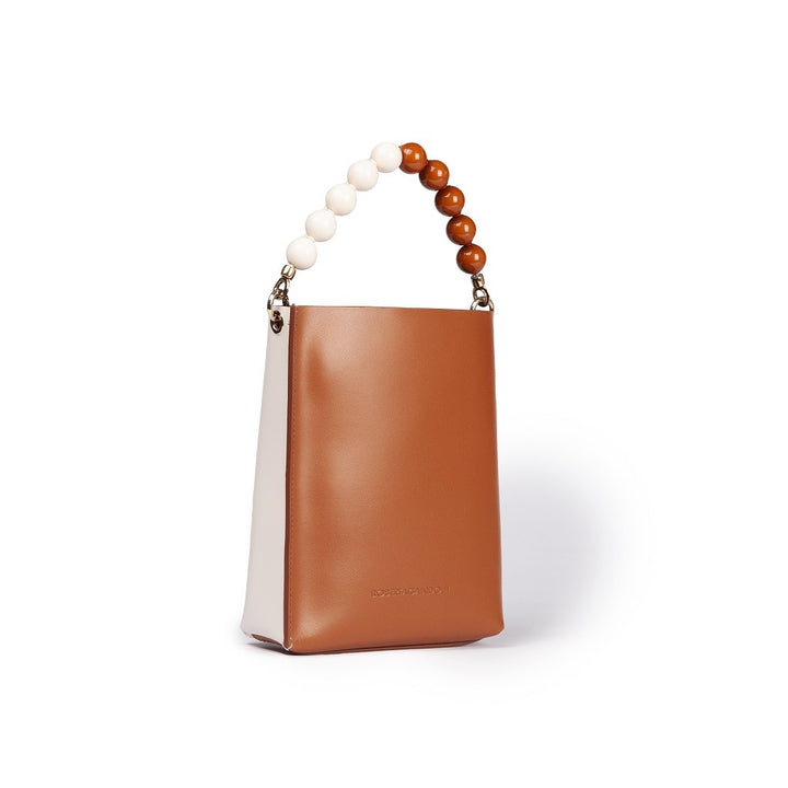 Roberta Gandolfi Zoe mini bag in pelle bicolor e manico gioiello In Vendita
