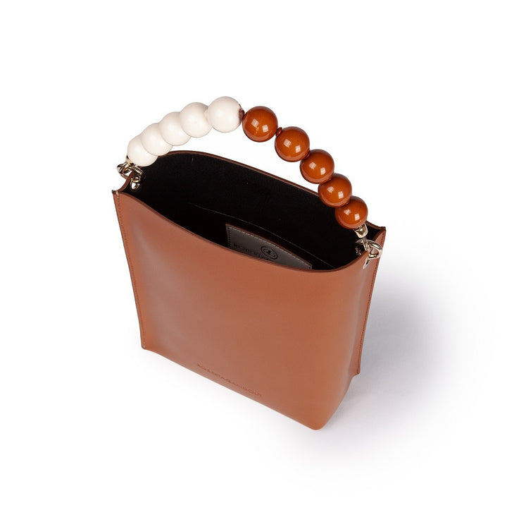 Roberta Gandolfi Zoe mini bag in pelle bicolor e manico gioiello In Vendita