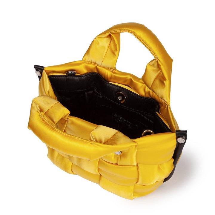 Roberta Gandolfi Greta Mini borsa in tessuto antigoccia imbottita ed intrecciata a mano con finiture in pelle Saldi