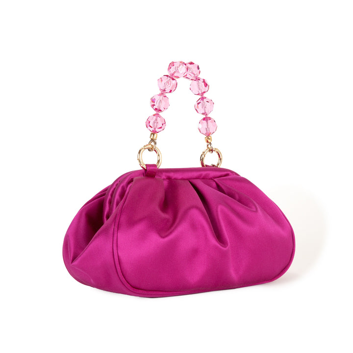 Roberta Gandolfi Sirenetta Puffy mini bag in raso di seta e manico gioiello Vendita Economica