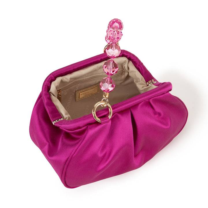 Roberta Gandolfi Sirenetta Puffy mini bag in raso di seta e manico gioiello Vendita Economica
