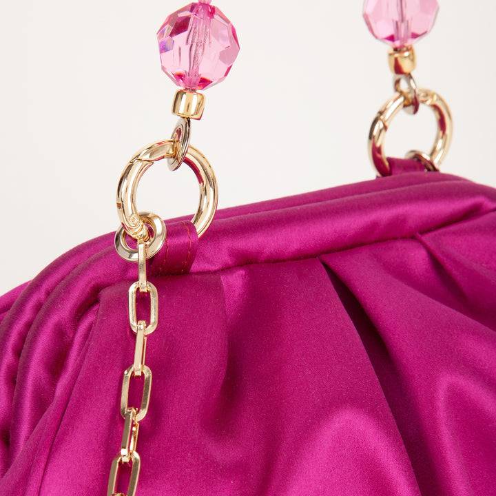 Roberta Gandolfi Sirenetta Puffy mini bag in raso di seta e manico gioiello Vendita Economica