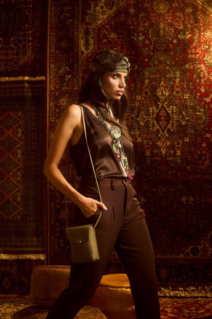 Roberta Gandolfi Elodie minibag and phoneholder in pelle con pratica tasca esterna e tracolla regolabile Vendita