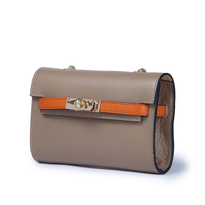 Roberta Gandolfi Chiara tracollina crossbody con chiusura girello e tracolla in catena In Linea