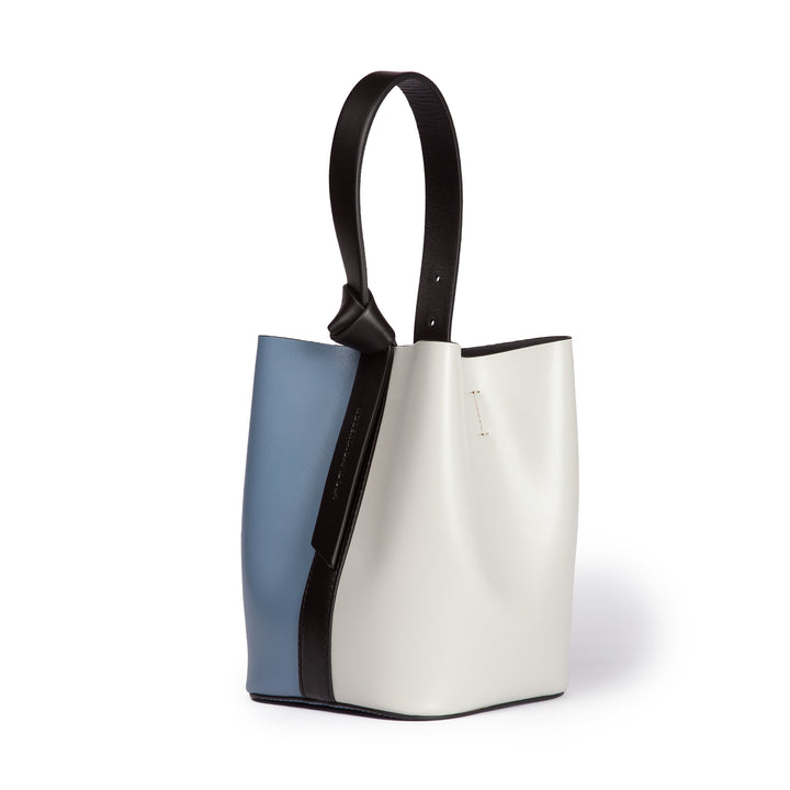 Roberta Gandolfi Cinzia Bucket medium medium in pelle bicolor con tracolla staccabile Vendita