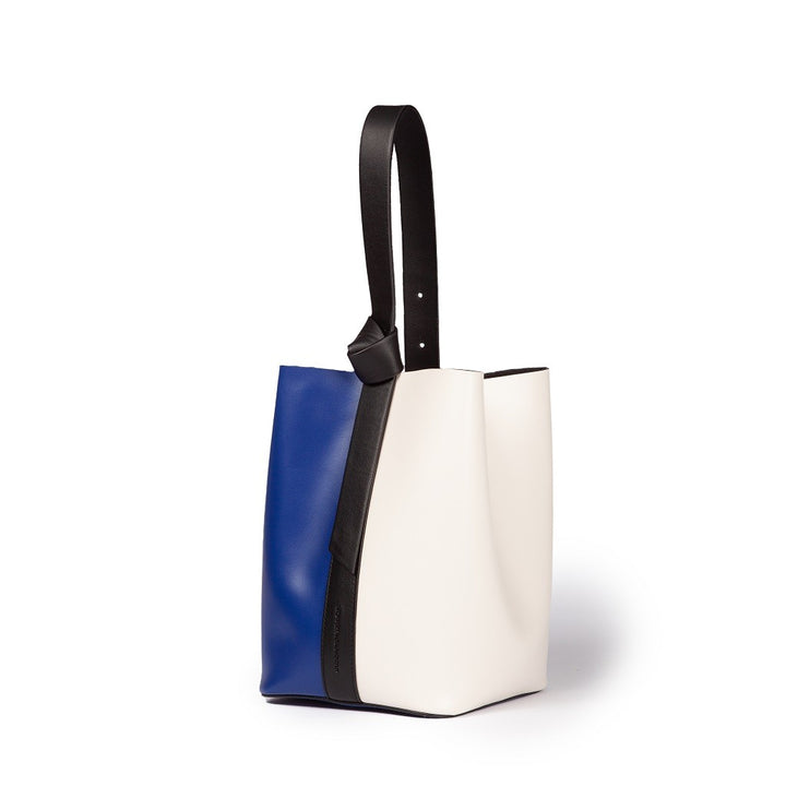 Roberta Gandolfi Cinzia Bucket medium medium in pelle bicolor con tracolla staccabile Saldi