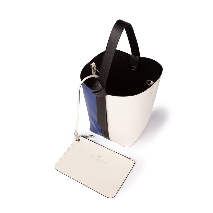 Roberta Gandolfi Cinzia Bucket medium medium in pelle bicolor con tracolla staccabile Saldi