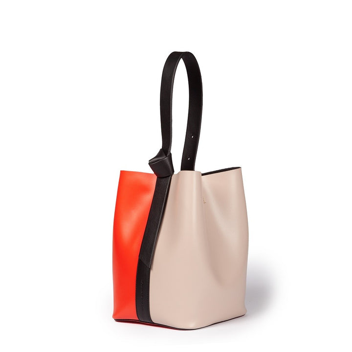Roberta Gandolfi Cinzia Bucket medium in pelle bicolor con tracolla staccabile Offerte