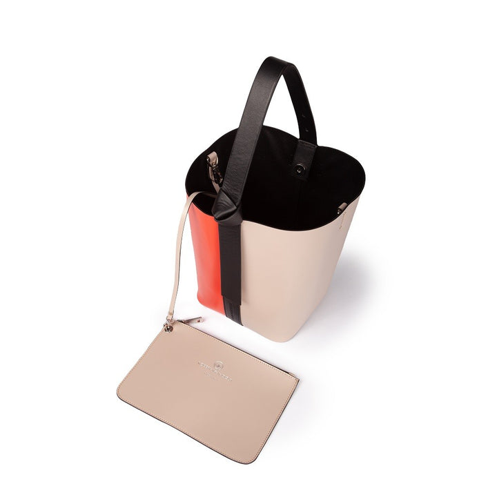 Roberta Gandolfi Cinzia Bucket medium in pelle bicolor con tracolla staccabile Offerte