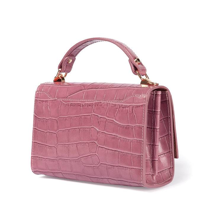 Roberta Gandolfi Nicole cocco compact crossbody borsa in pelle stampa cocco con tramezza interna e tasca esterna con tracolla staccabile e regolabile Nuovo