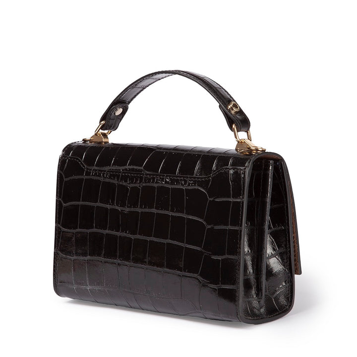 Roberta Gandolfi Nicole cocco compact crossbody borsa in pelle stampa cocco con tramezza interna e tasca esterna con tracolla staccabile e regolabile Qualità