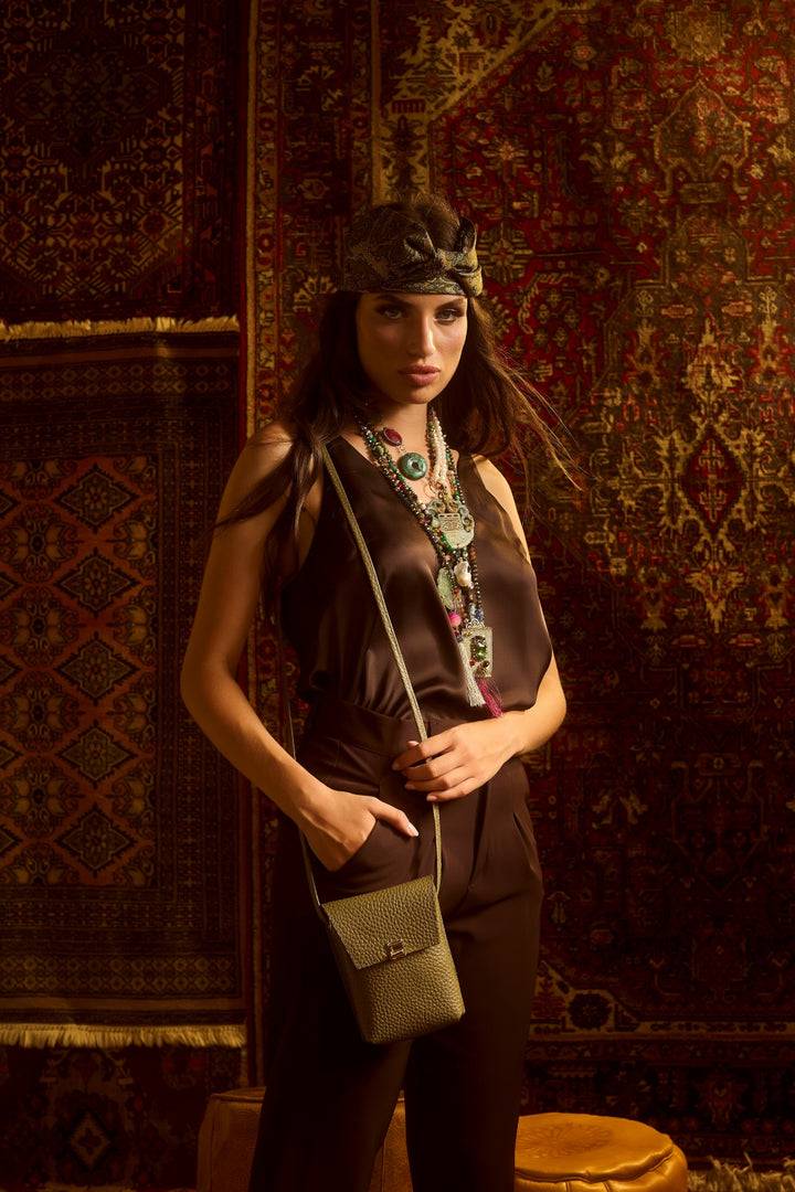 Roberta Gandolfi Elodie minibag and phoneholder in pelle con pratica tasca esterna e tracolla regolabile Promozione