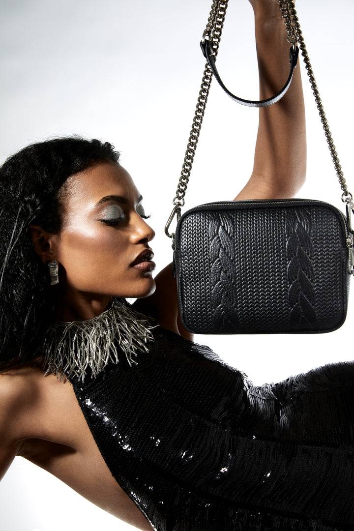 Roberta Gandolfi Camera Treccia borsa a spalla e crossbody in pelle stampata con tracolla catena Convenienza