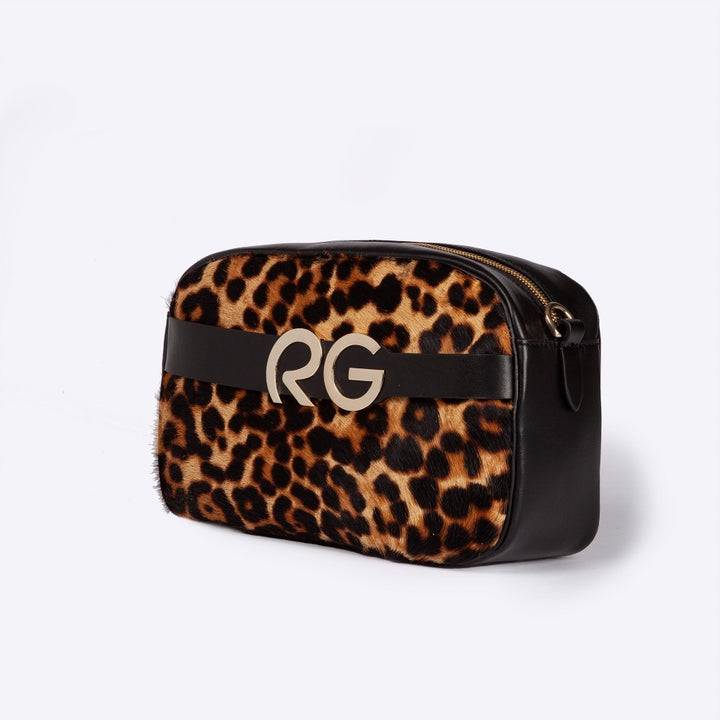 Roberta Gandolfi Dafne pony camera in pelle stampa animalier con tracolla staccabile Economico