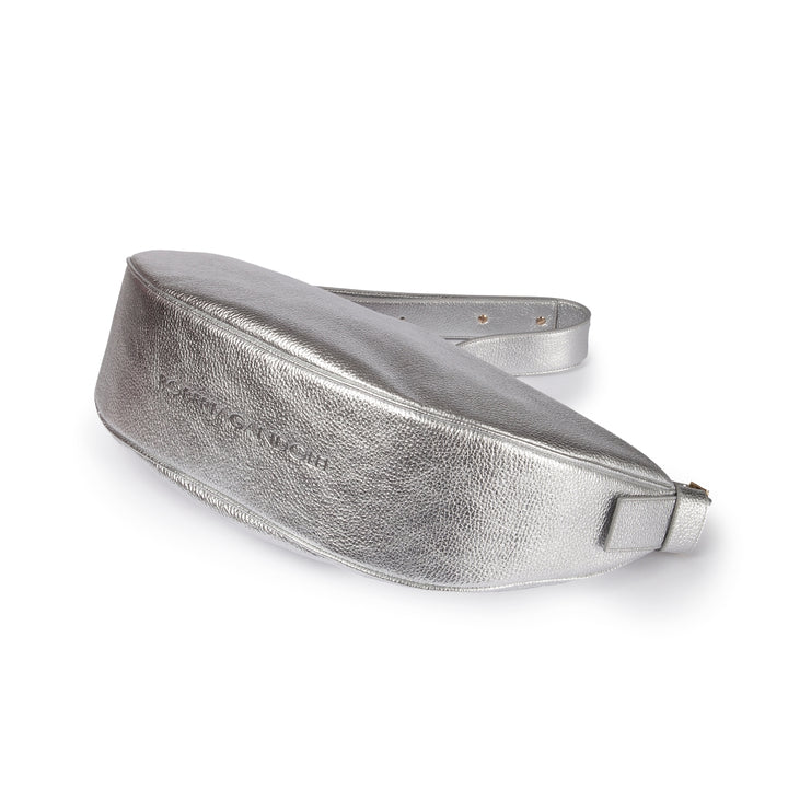 Roberta Gandolfi Micol Banana cross body in vitello martellato metal con tracolla regolabile Italy