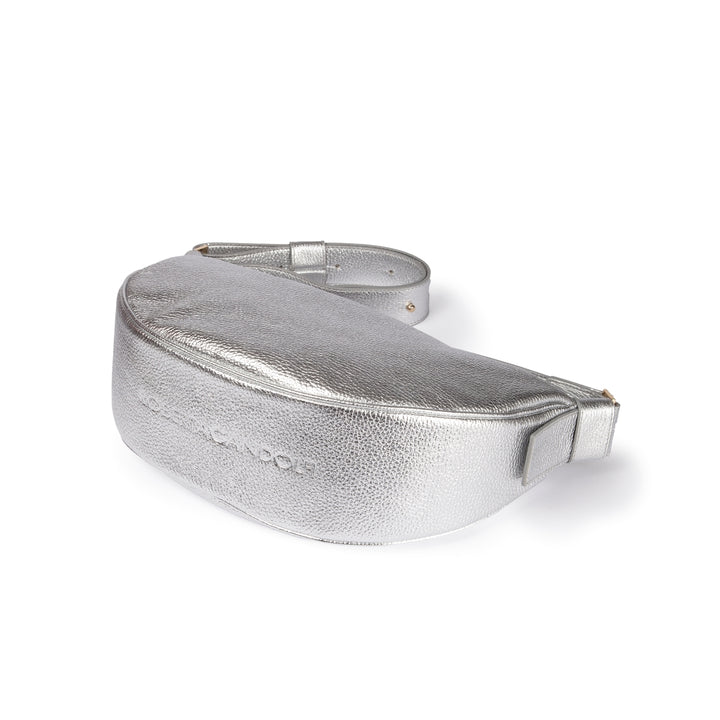 Roberta Gandolfi Micol Banana small cross body in vitello martellato metal con tracolla regolabile Spedizione Gratuita