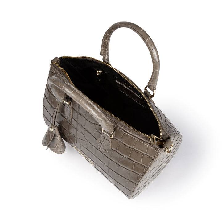 Roberta Gandolfi Nicole Cocco bowling in pelle lucida stampa cocco con tracolla staccabile e regolabile Sconto
