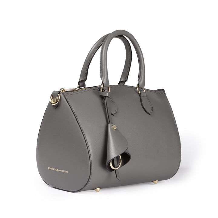 Roberta Gandolfi Nicole bowling in pelle stampa "light saffiano" con tracolla staccabile e regolabile Saldi
