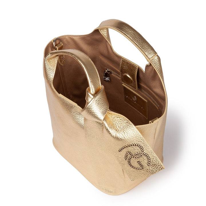 Roberta Gandolfi Maia handbag borsa a mano in pelle martellata e tracolla staccabile Online