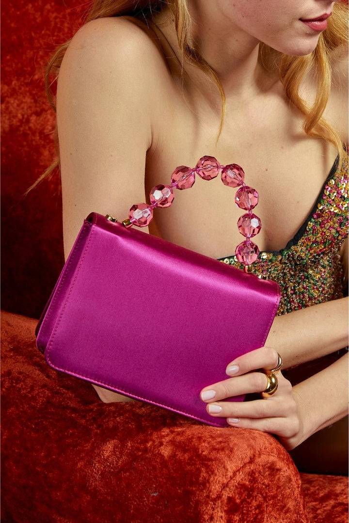 Roberta Gandolfi Sirenetta Mini bag in raso di seta e manico gioiello Qualità