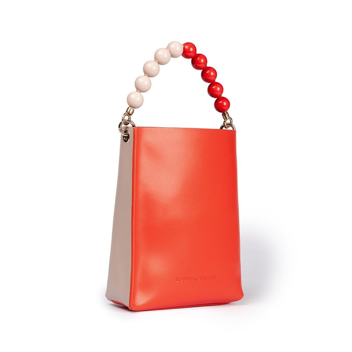 Roberta Gandolfi Zoe mini bag in pelle bicolor e manico gioiello Italy