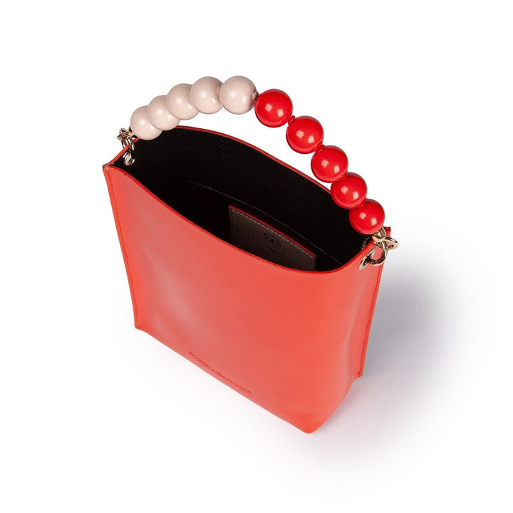 Roberta Gandolfi Zoe mini bag in pelle bicolor e manico gioiello Italy