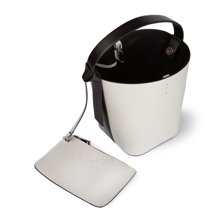 Roberta Gandolfi Cinzia Bucket medium medium in pelle bicolor con tracolla staccabile Qualità