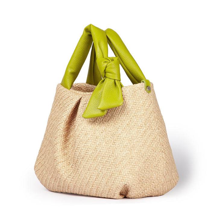 Roberta Gandolfi Matilde Handbag in rafia e pelle con tracolla staccabile Soddisfazione Garantita