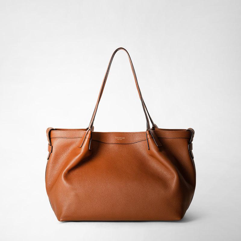 Serapian Tote bag secret piccola in pelle rugiada cuoio Vendite Flash