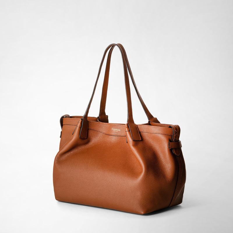 Serapian Tote bag secret piccola in pelle rugiada cuoio Vendite Flash