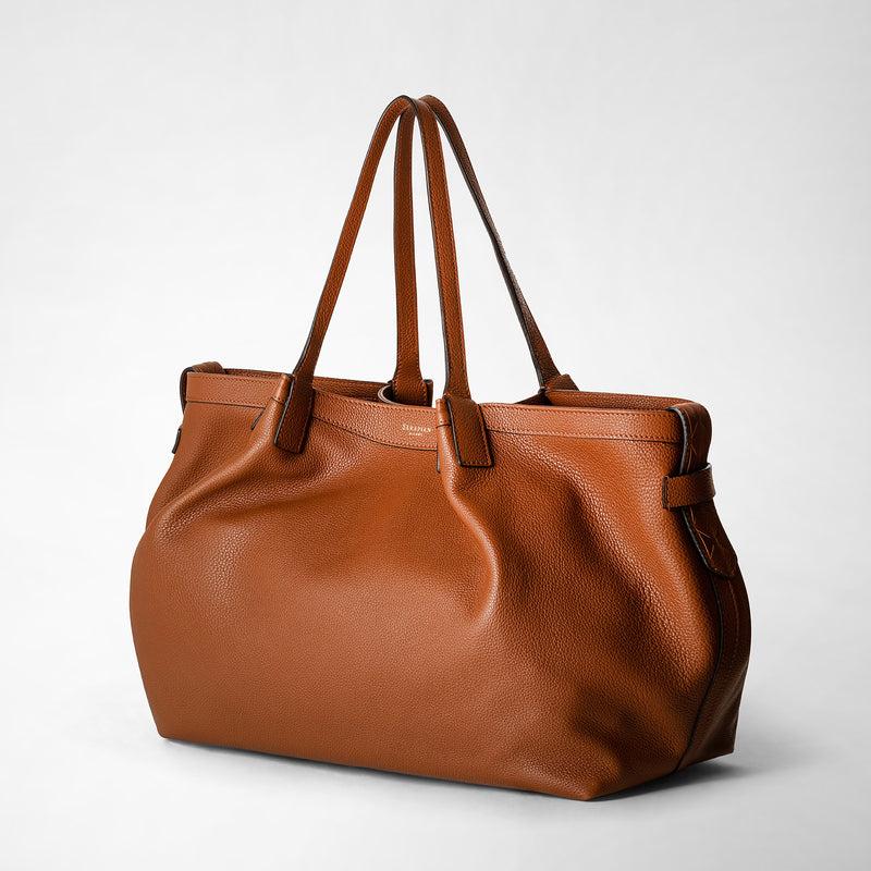 Serapian Tote bag secret in pelle rugiada cuoio 2025
