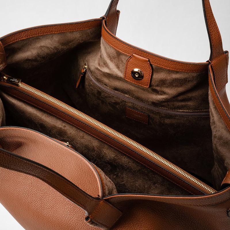 Serapian Tote bag secret in pelle rugiada cuoio 2025