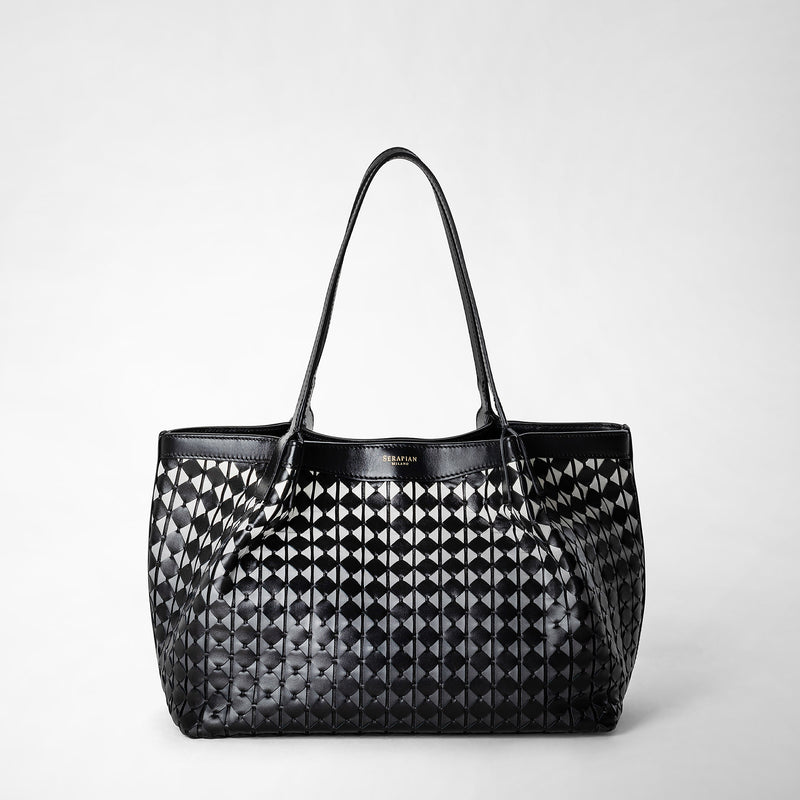 Serapian Tote bag secret piccola in mosaico chiaroscuro 2025