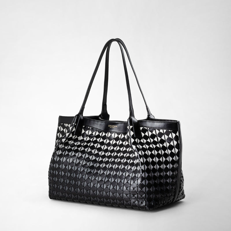 Serapian Tote bag secret piccola in mosaico chiaroscuro 2025