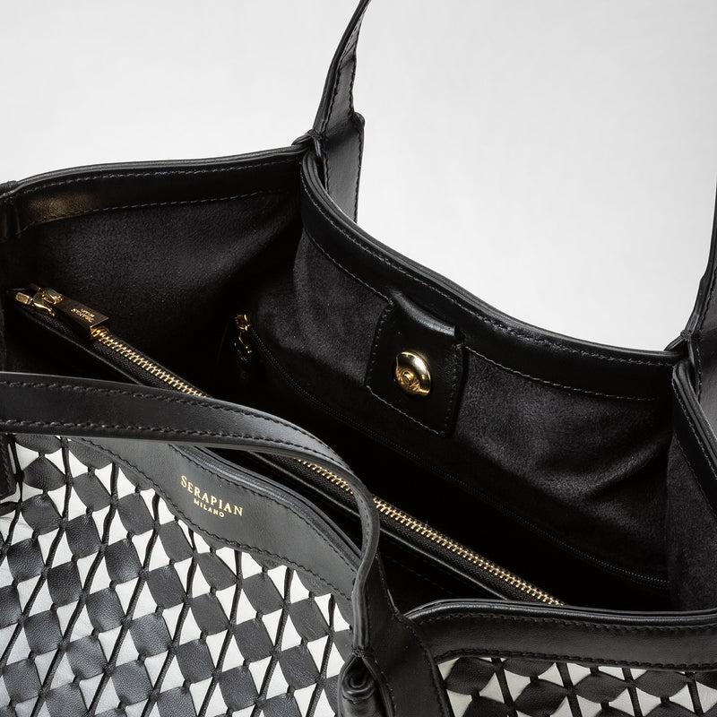 Serapian Tote bag secret piccola in mosaico chiaroscuro 2025